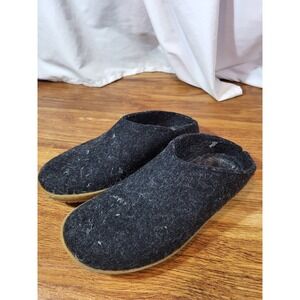 Glerups Wool Slip-On Shoes with Natural Rubber Sole Charcoal Gray Size 37 Read